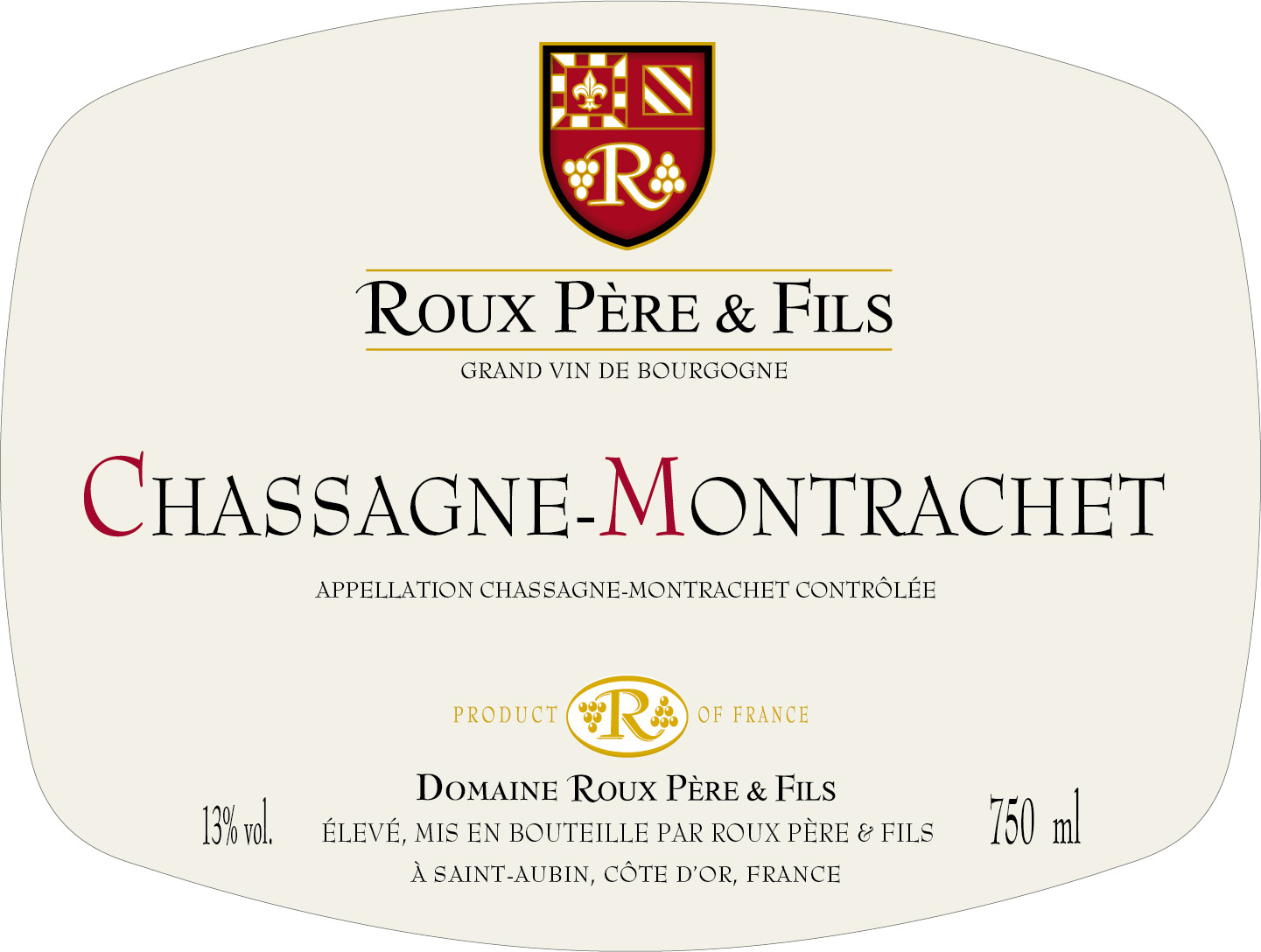 Roux Pere & Fils - Chassagne Montrachet Blanc label