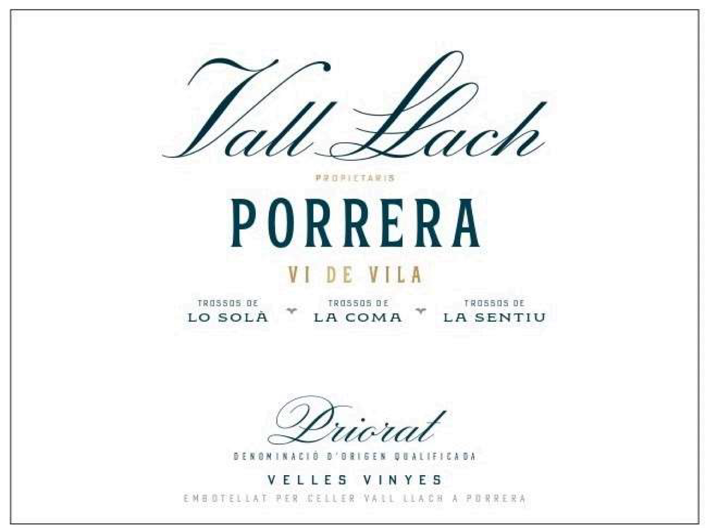 Vall Llach - Porrera label