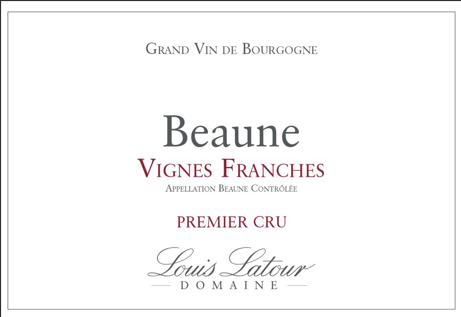 Louis Latour - Beaune 1er Cru - Vignes Franches label